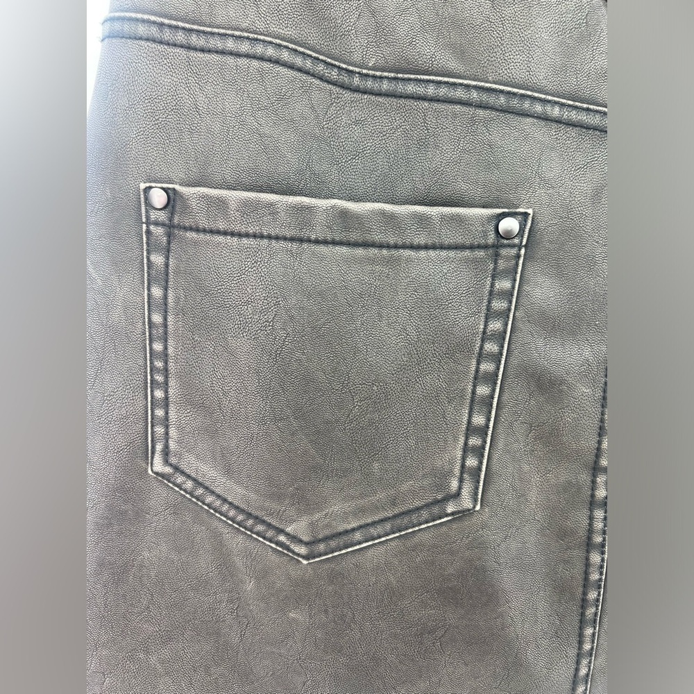 RD Style Black Distressed Faux Leather Skirt S Small - Picture 7 of 12